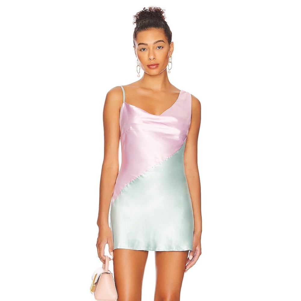 REVOLVE Aurora Mini Dress in Pink & Mint